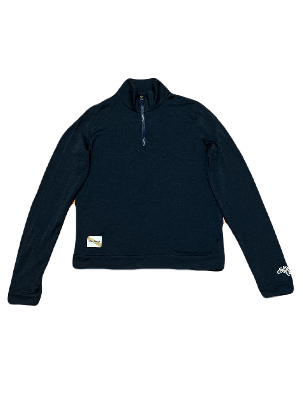 Tracksmith Downeaster Quarter Zip Merino Wool Blend in Grey, Women’s size Small